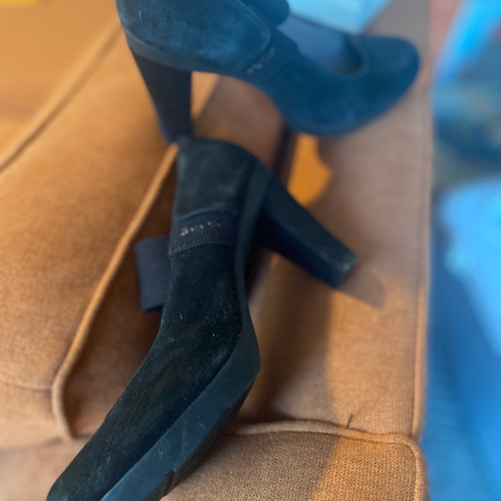 Geox Black Suede Women's Heels